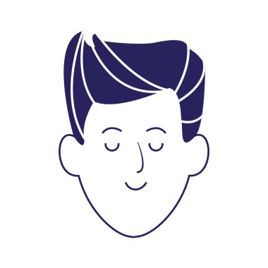 çizgi film adamı yüz simgesi, düz tasarım