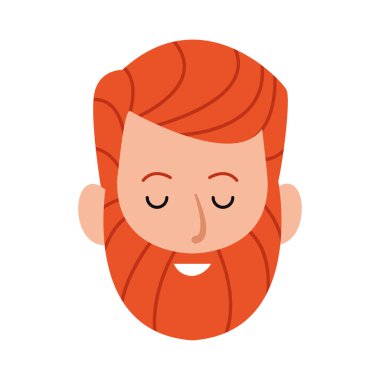 Sakal ikonlu çizgi film adamı, renkli tasarım.