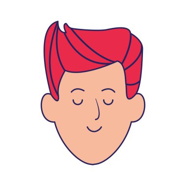 Kızıl saçlı çizgi film adamı.