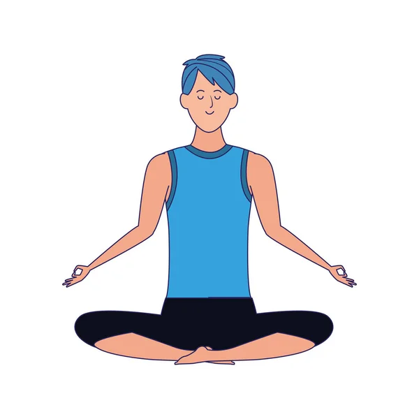 Uomo che fa icona posizione yoga — Vettoriale Stock