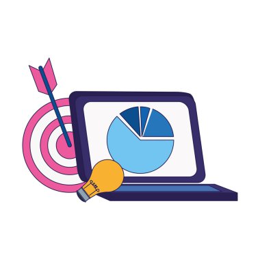 hedef, ampul ve dizüstü bilgisayar