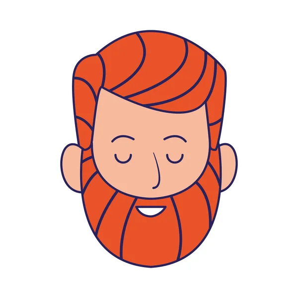 Uomo cartone animato con icona barba — Vettoriale Stock