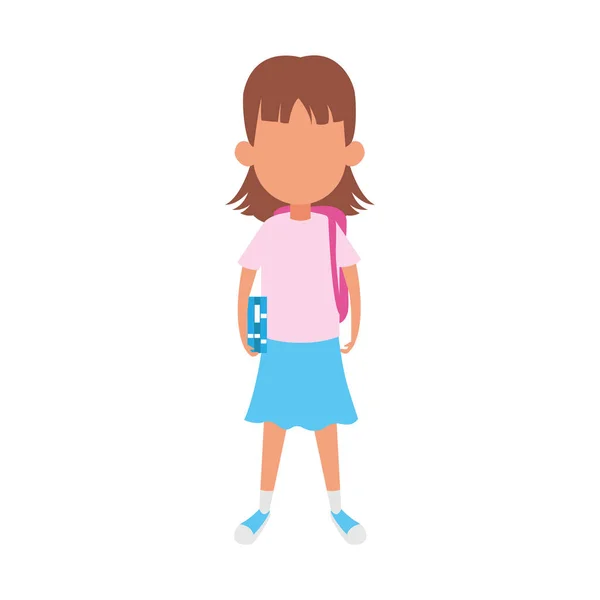 Dziewczyna z kreskówek stojących i noszących piękne ubrania, kolorowy design — Wektor stockowy