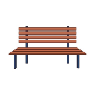 wooden bench icon, colorful design
