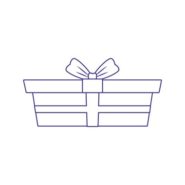gift box with bow icon, flat design