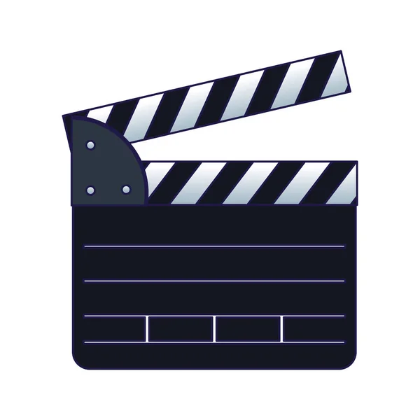 Movie clapboard icon, flat design — Stock Vector