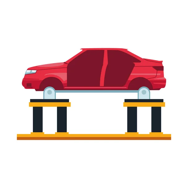 Auto lichaam op auto lift pictogram, kleurrijk ontwerp — Stockvector