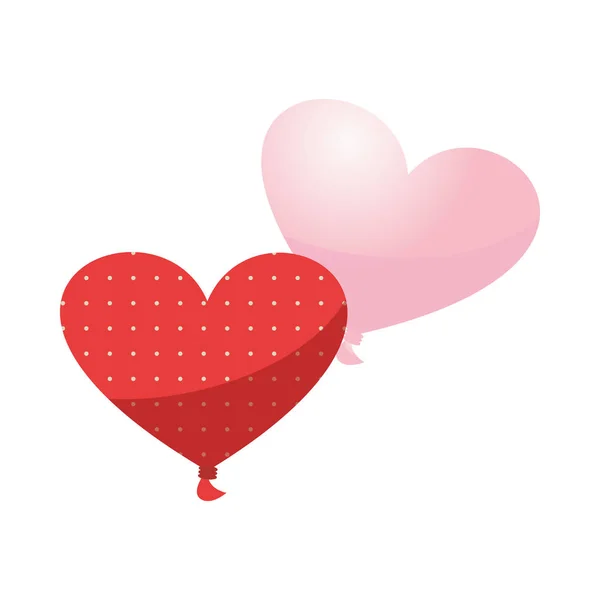 Feliz día de San Valentín corazones globos helio — Vector de stock