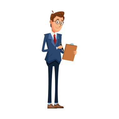 pano ile endişeli iş adamı, renkli tasarım