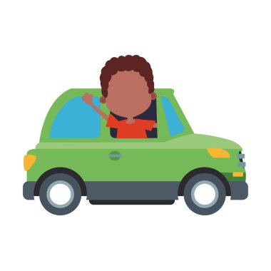 Avatar araba ikonunda mutlu çocuk