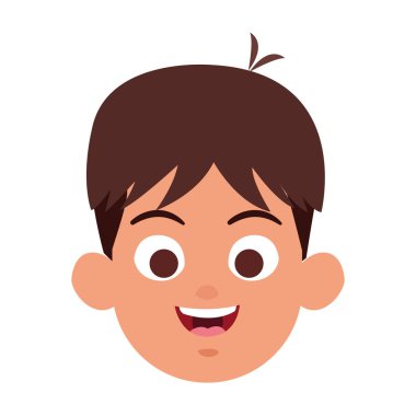 çizgi film mutlu çocuk gülümseyen ikon