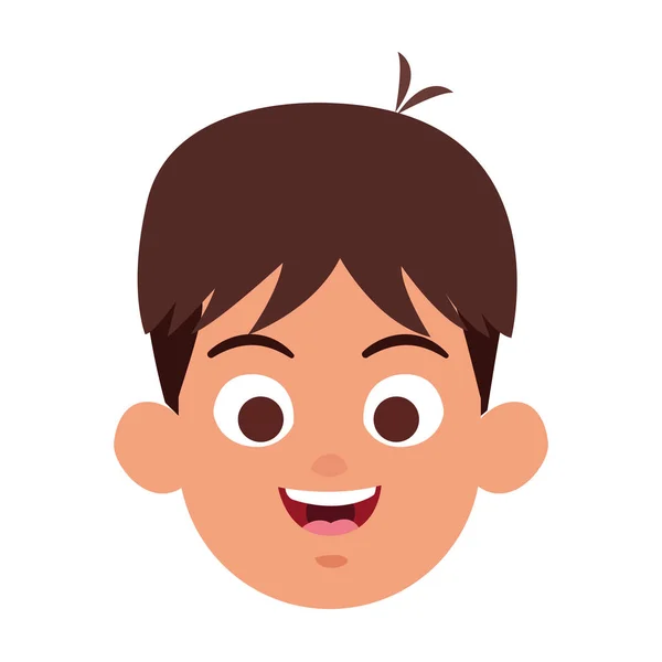 Cartoon gelukkig jongen glimlachen pictogram — Stockvector