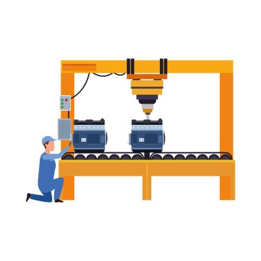 Araba tamir tasarımı, araba motorlarıyla çalışan tamirci ile birlikte.