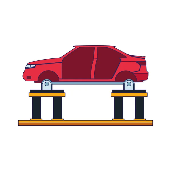 Bil kropp på bil hiss ikon — Stock vektor