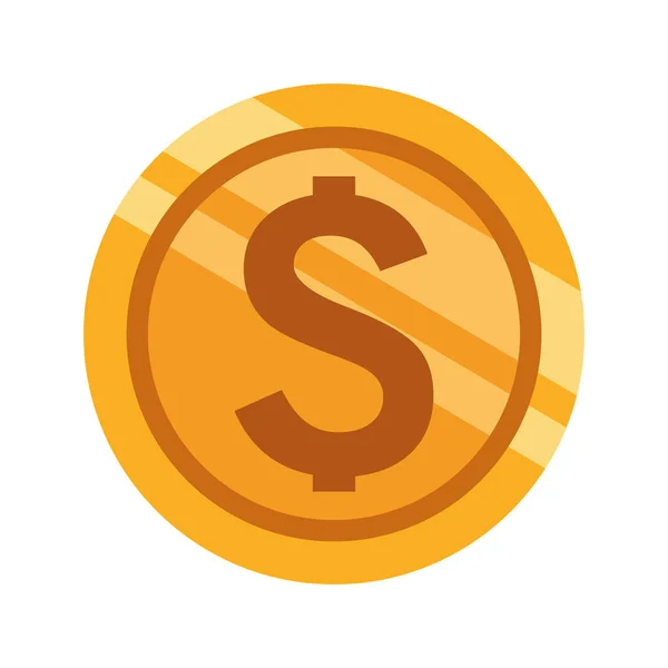 Icône de pièce d'argent, design coloré — Image vectorielle