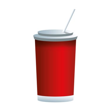 Saman simgesi ile soda bardağı, renkli tasarım