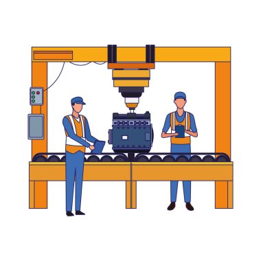 Makinede araba motoru olan mekanikler
