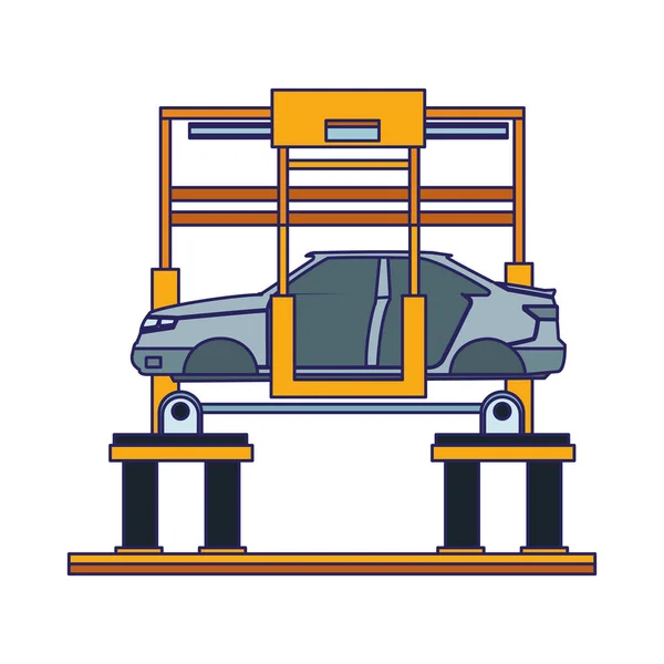 Carrocería del coche en la máquina elevadora icono — Archivo Imágenes Vectoriales