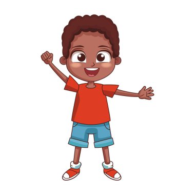 Çizgi film çocuğu dalga ikonu, renkli tasarım