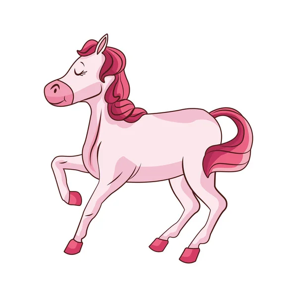 Kreslený růžový kůň ikona, barevný design — Stockový vektor