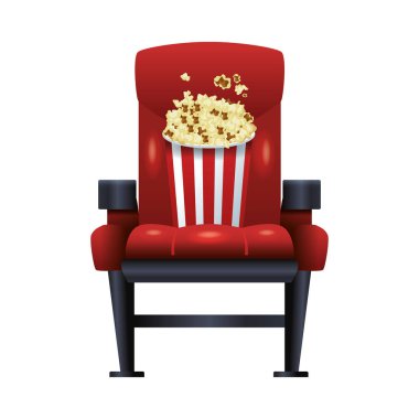 Patlamış mısır kovası ikonlu sinema koltuğu