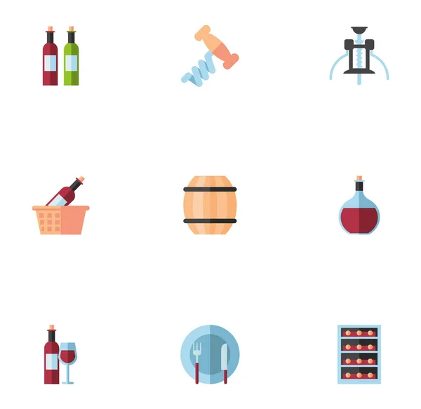 Paquete de copas de vino conjunto de iconos — Vector de stock