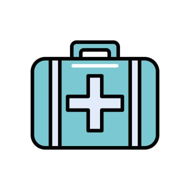 ilk yardım çantası simgesi izole edildi
