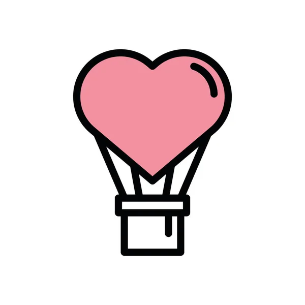 Gelukkige Valentijnsdag ballon lucht warm hart — Stockvector