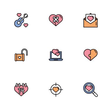 Bir deste mutlu sevgililer günü ikonu