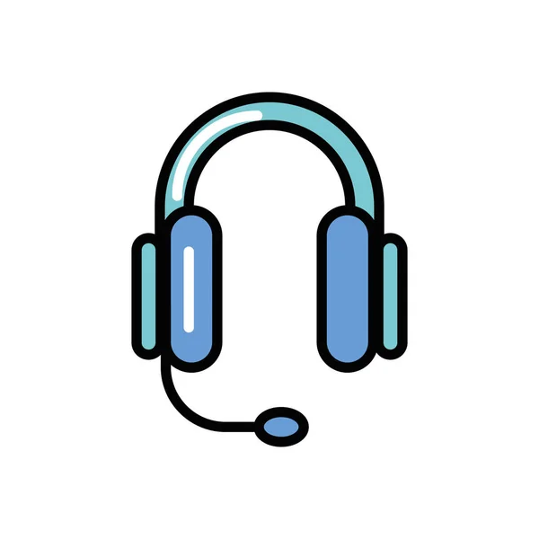 Auriculares dispositivo de comunicación icono aislado — Vector de stock