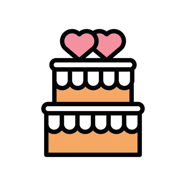 Happy valentines day sweet cake with heart — ストックベクタ