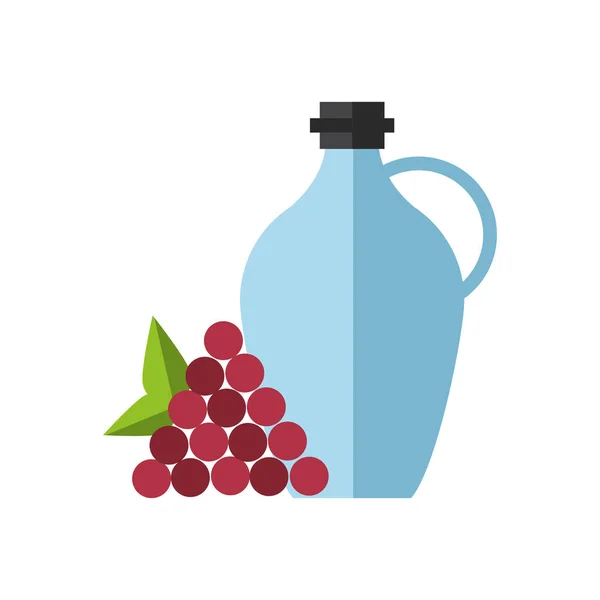 Weinglas-Drink mit Traubenfrüchten — Stockvektor