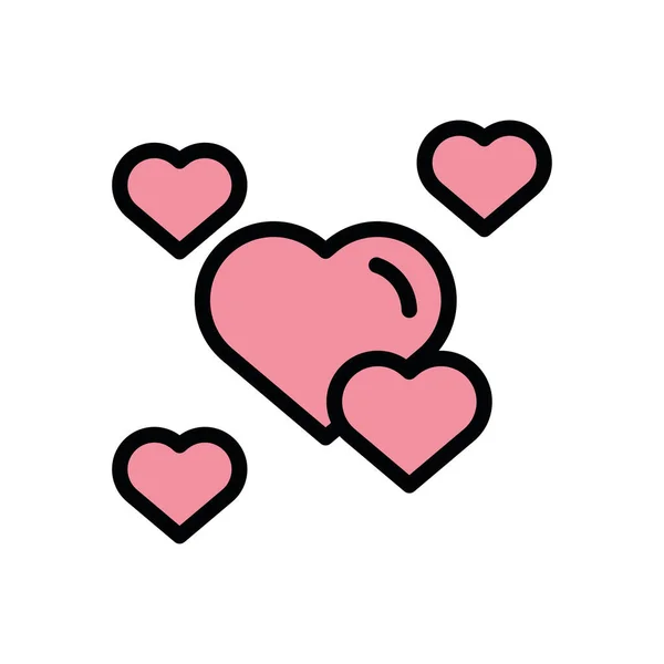 Felizes dia dos namorados ícones corações — Vetor de Stock