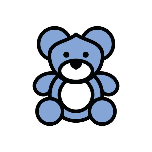 Cute bear teddy stuffed character — 스톡 벡터