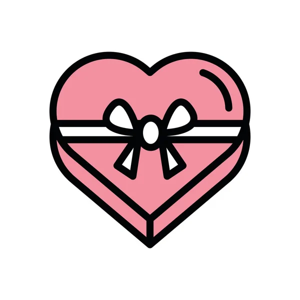 Feliz dia dos namorados caixa de chocolate coração — Vetor de Stock