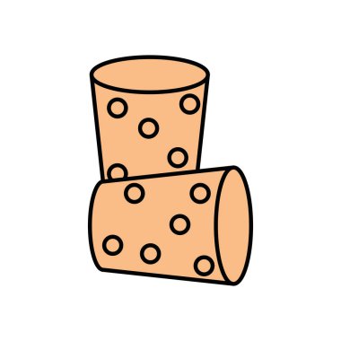 Ahşap şişe mantarı izole edilmiş ikon