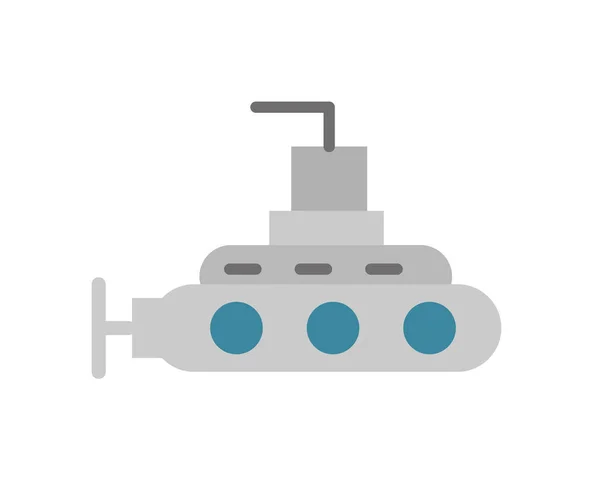 Submarino fuerza militar aislado icono — Vector de stock