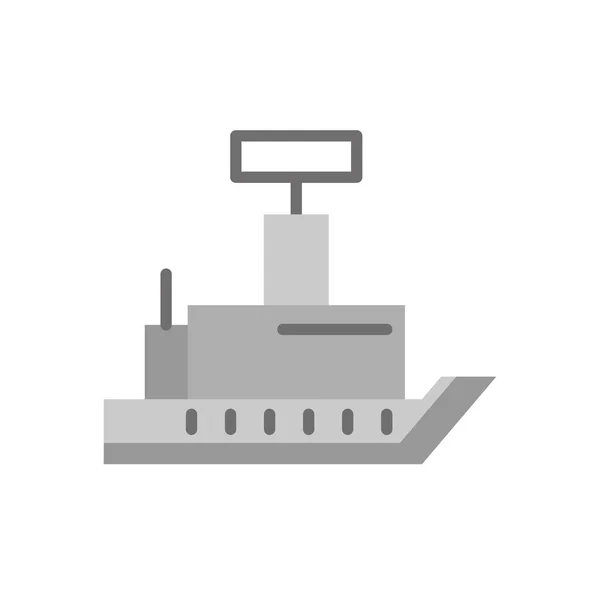 Barco fuerza militar aislado icono — Vector de stock