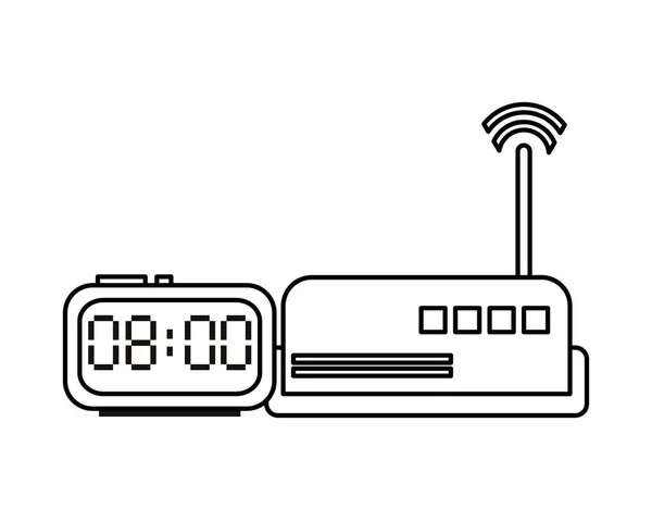 Route wifi avec technologie de montre numérique — Image vectorielle