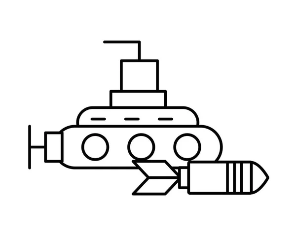 Ρουκέτα στρατιωτική δύναμη με υποβρύχιο — Διανυσματικό Αρχείο