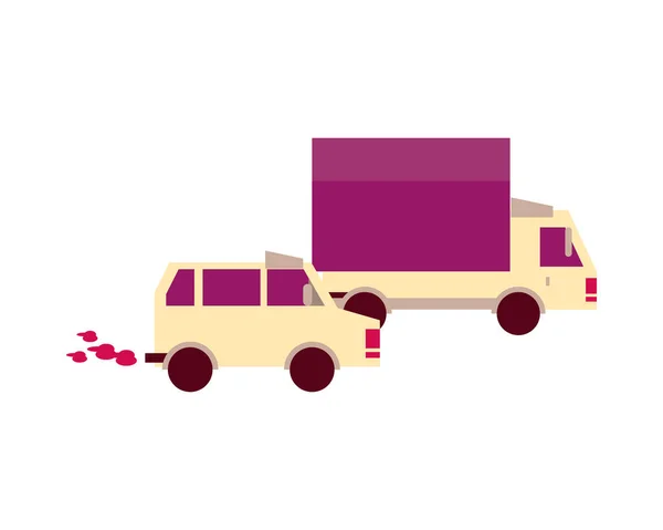 Auto e camion isolato icona veicoli — Vettoriale Stock