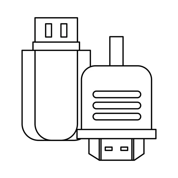 Mémoire USB flash icône isolée — Image vectorielle
