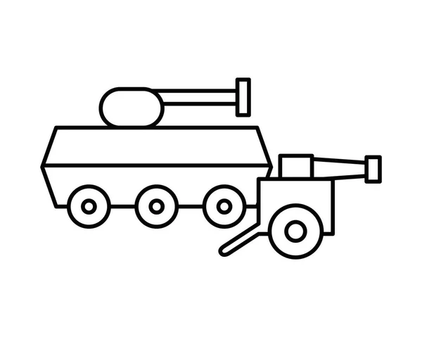 Czołg siły wojskowe z wojny armatniej — Wektor stockowy