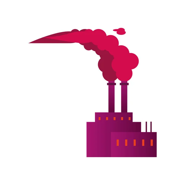Завод с загрязняющими окружающую среду трубами — стоковый вектор