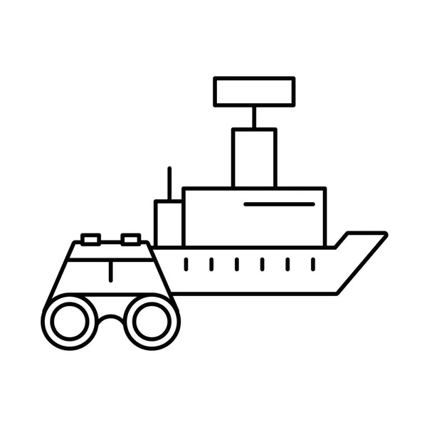 双眼鏡の軍事力で — ストックベクタ