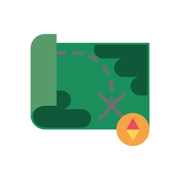 Paper map military force isolated icon — Stock Vector