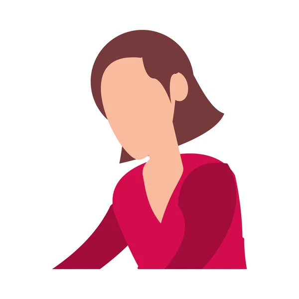 Jovem mulher avatar personagem ícone —  Vetores de Stock