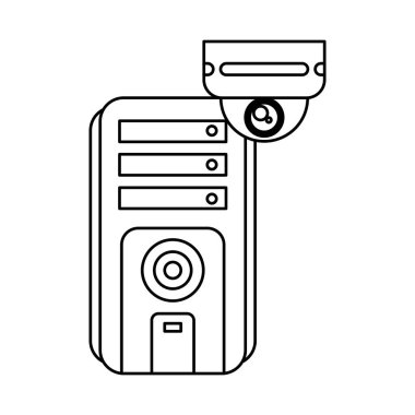 computer desktop tower with cctv camera