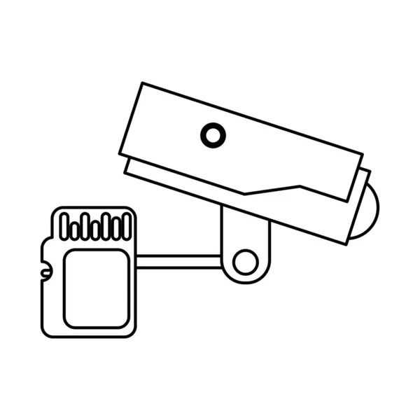 Cctv video camera with sd card — Stock vektor