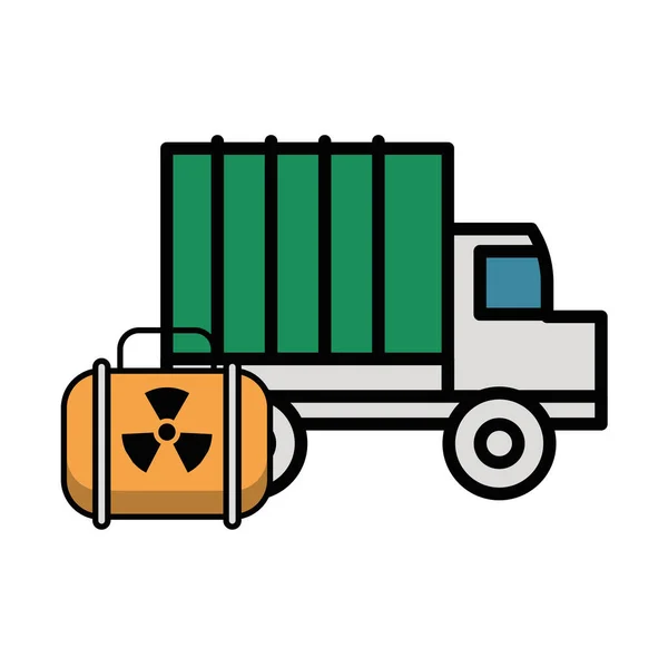 Balice nucleare forza militare con camion — Vettoriale Stock